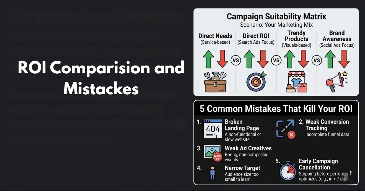 Analytics dashboard showing digital marketing mistakes that kill ROI.
